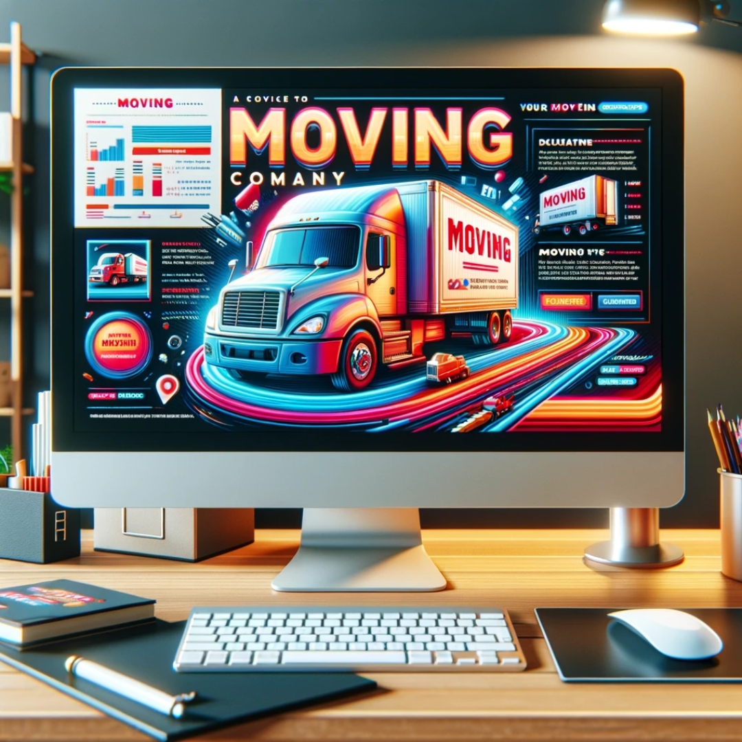 A moving company advertisement shown on a computer.